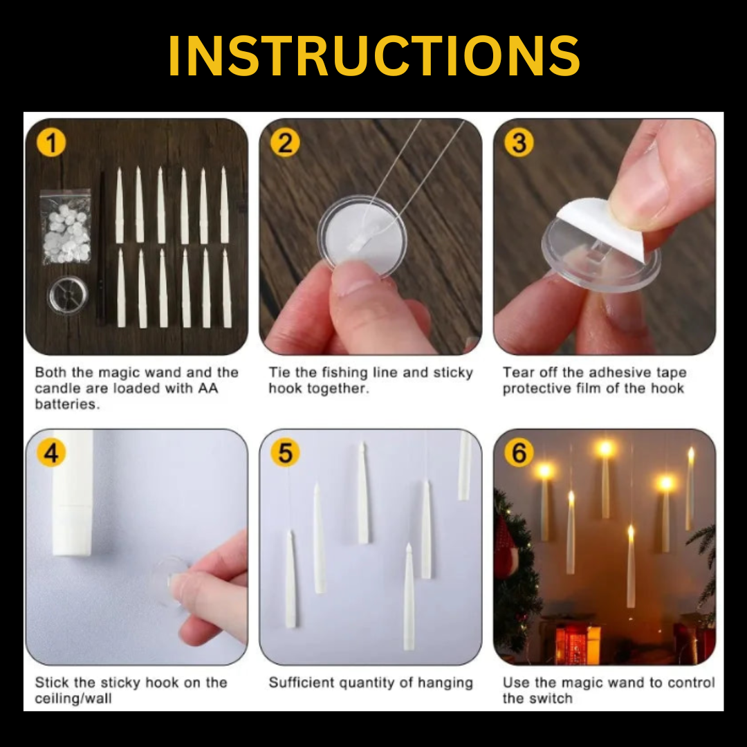 GlowFlo - Floating LED Candles With Magic Wand