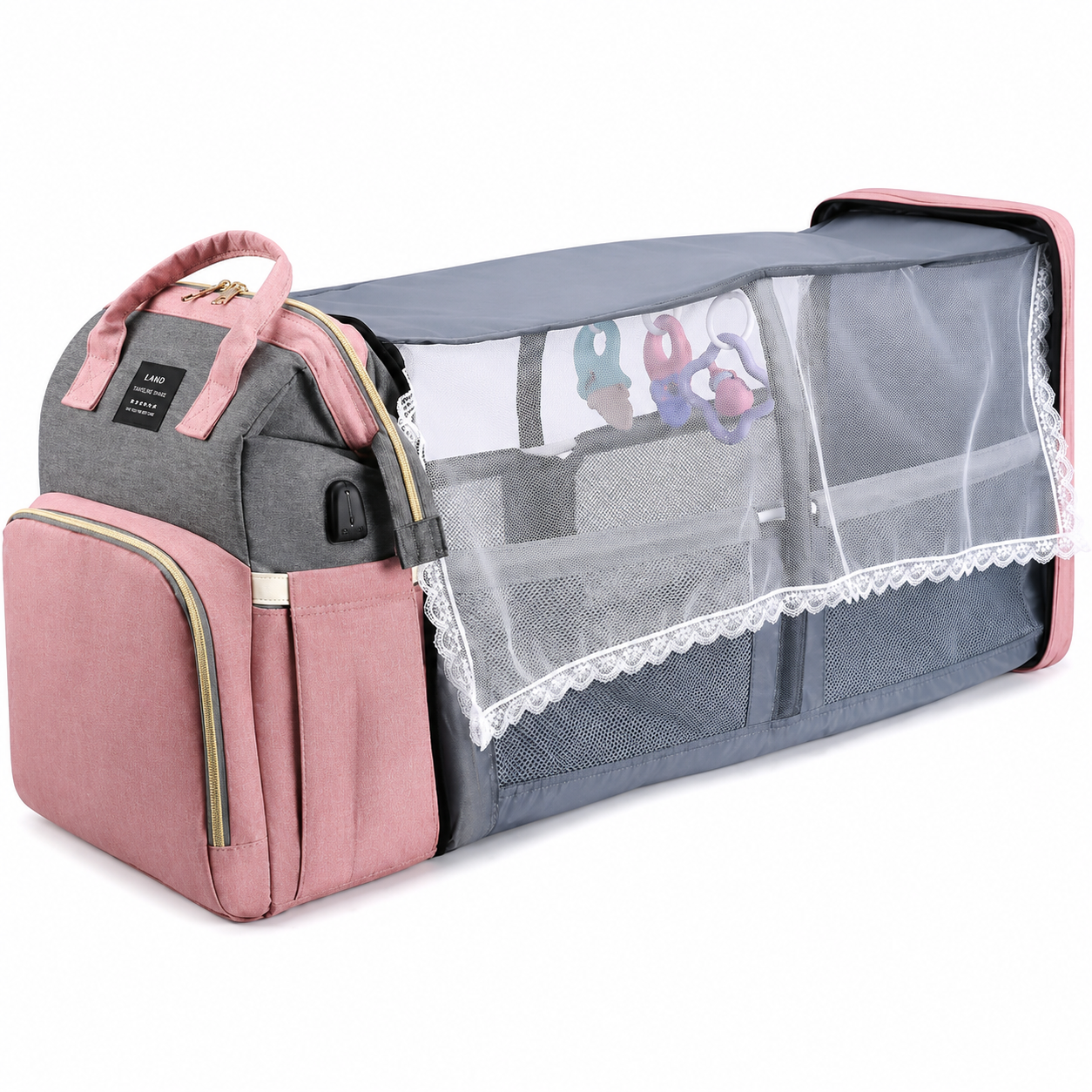 MomEase™ Travel Bag - The Diaper Bag That Turns Into a Baby Bed in Seconds