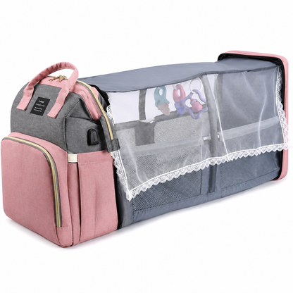 MomEase™ Travel Bag - The Diaper Bag That Turns Into a Baby Bed in Seconds